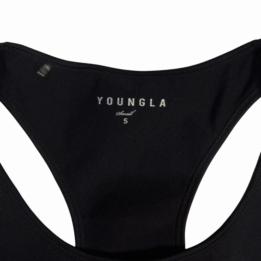 YoungLA Men's Black Razorback Compression Gym Workout Tank Size Small Model 302
